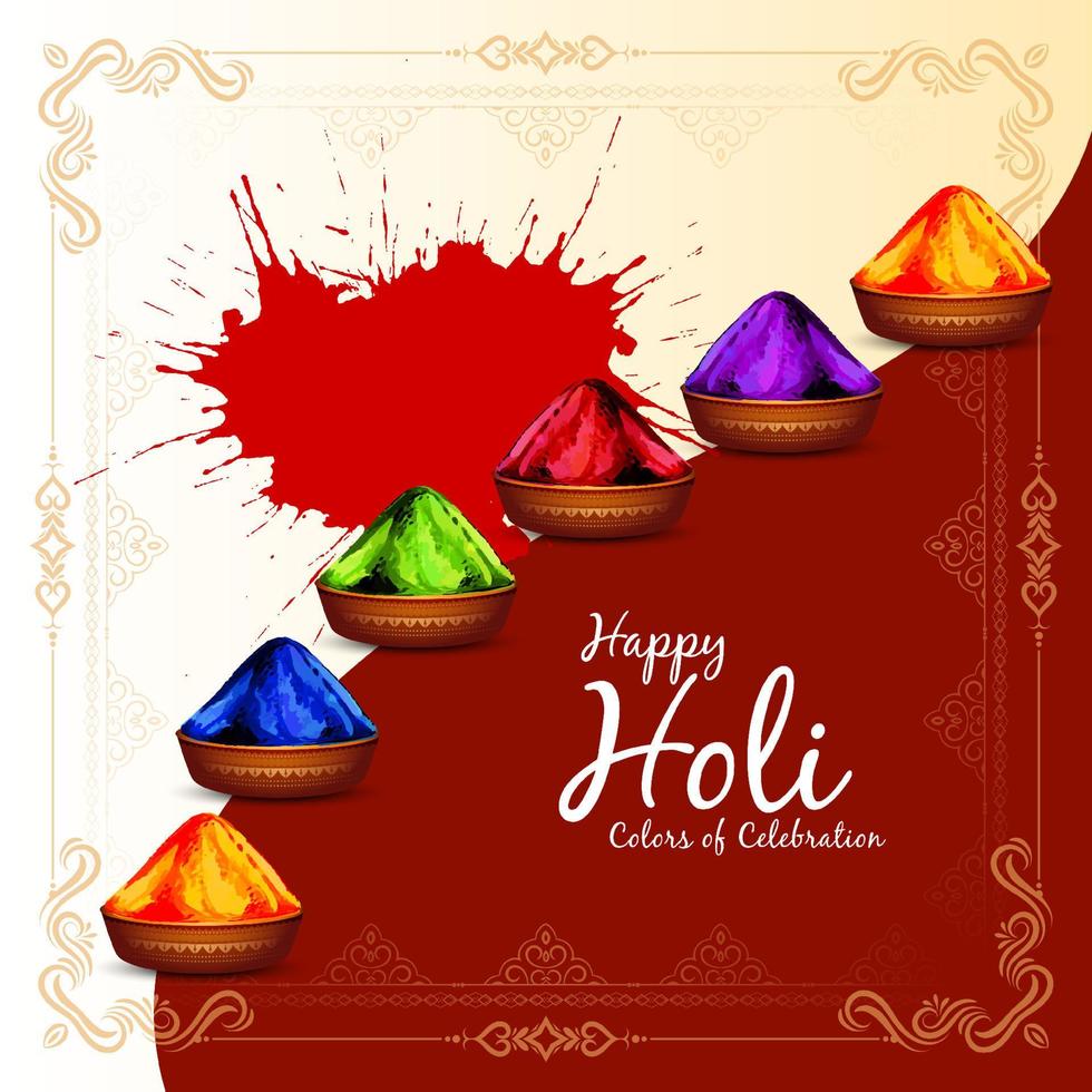 Beautiful Happy Holi indian festival celebration background design vector