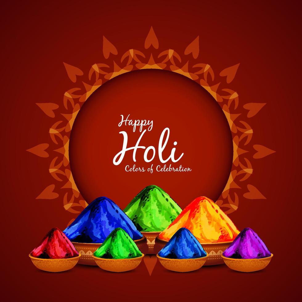 Happy Holi Indian festival of colors greeting card design vector