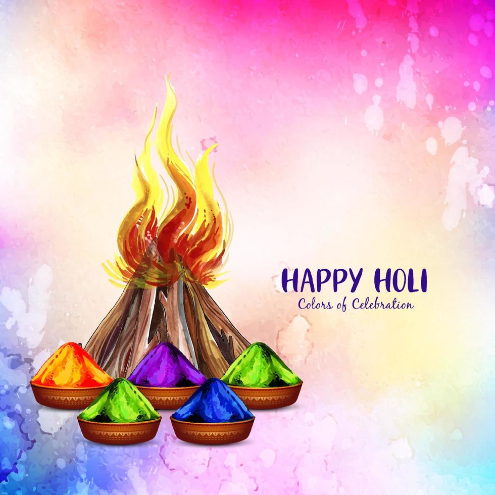 Happy Holi indian festival religious background design vector