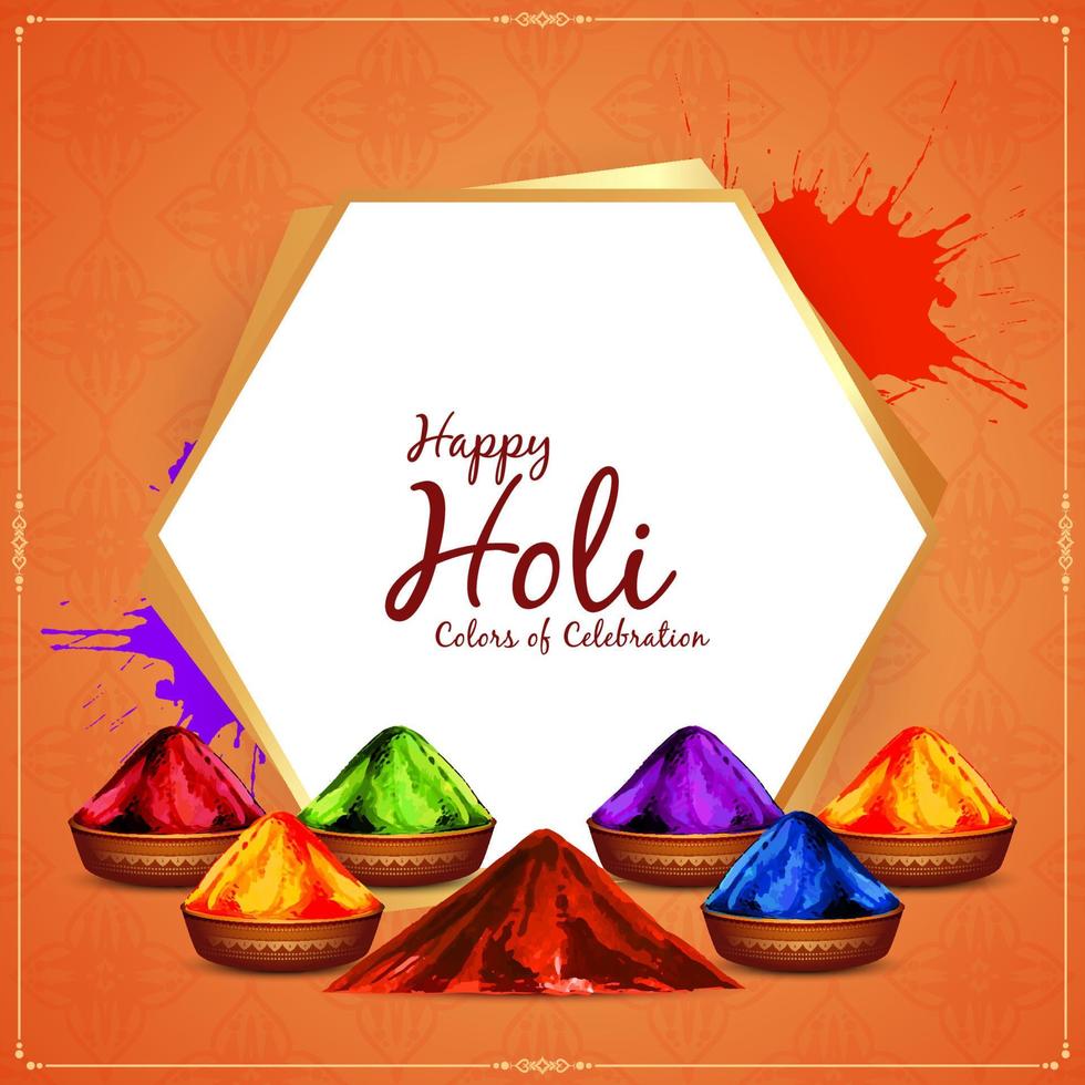 Happy Holi indian Hindu traditional festival background design vector