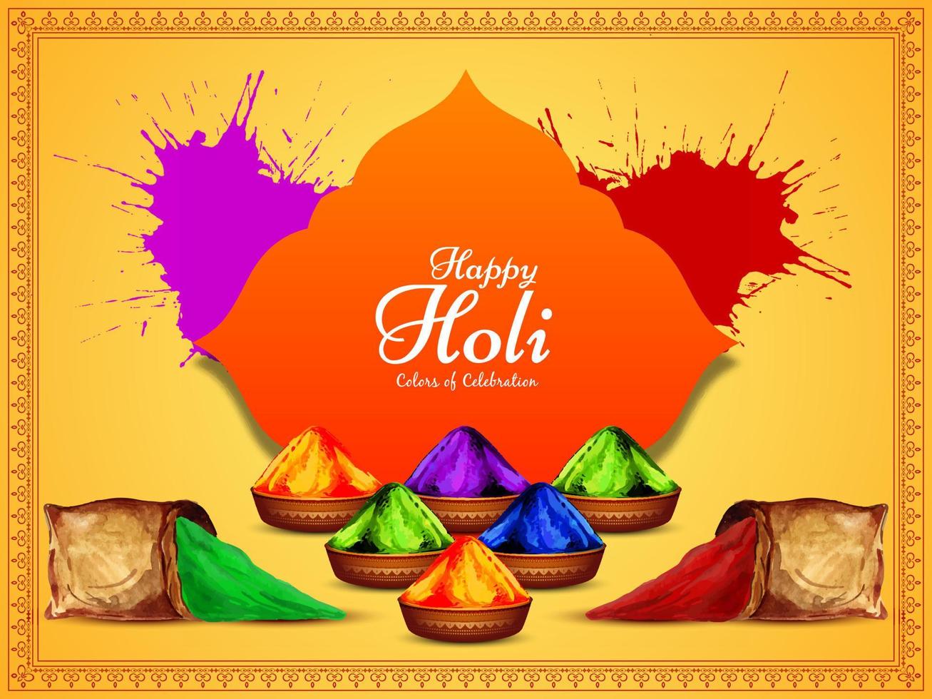 Beautiful Happy Holi indian festival celebration background design vector
