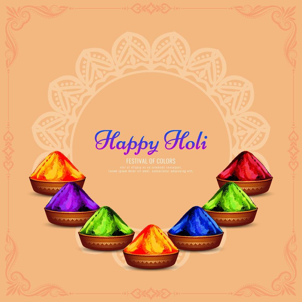 Happy Holi traditional indian festival greeting background design vector