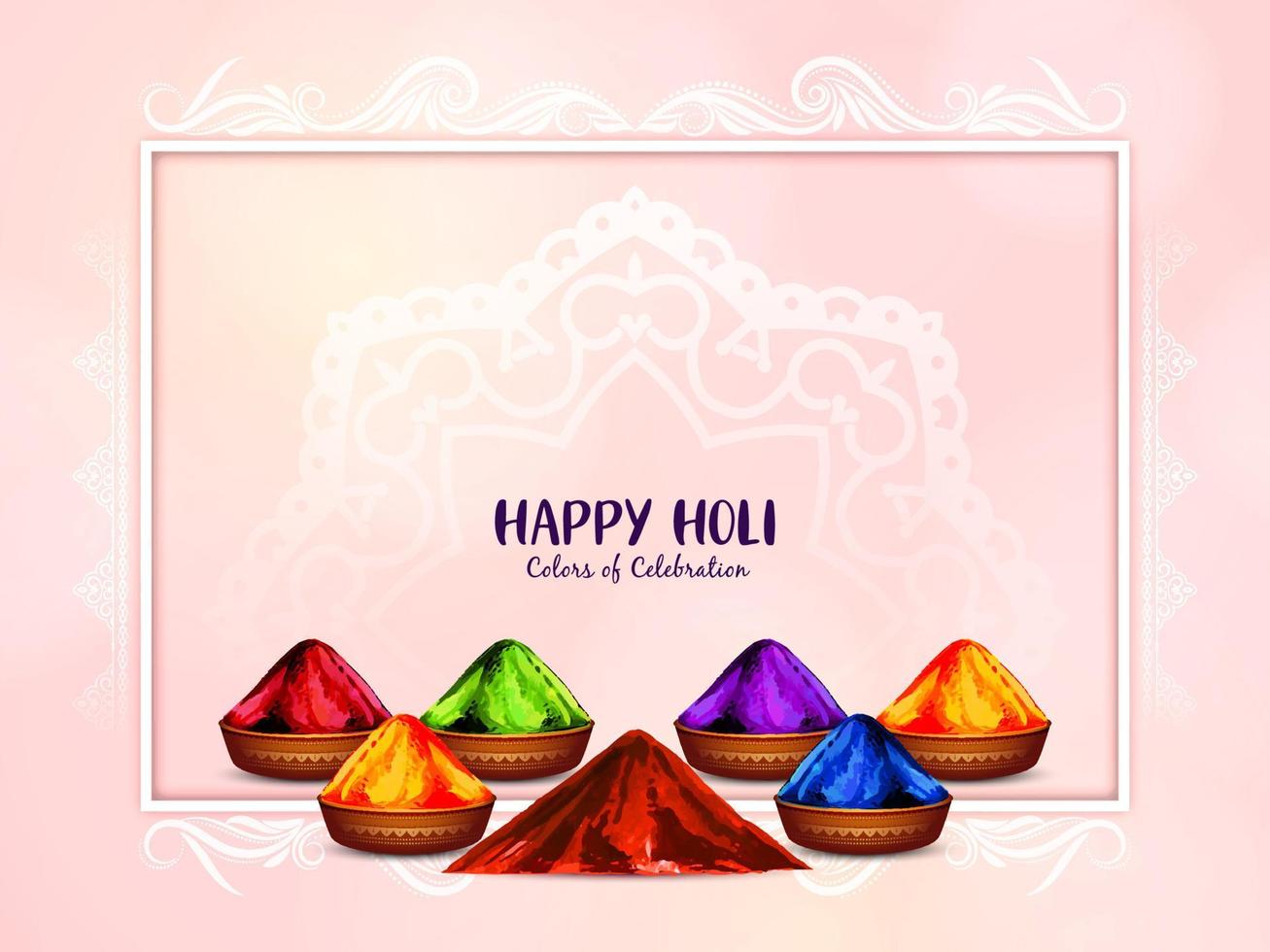Happy Holi Indian traditional colorful festival background design vector