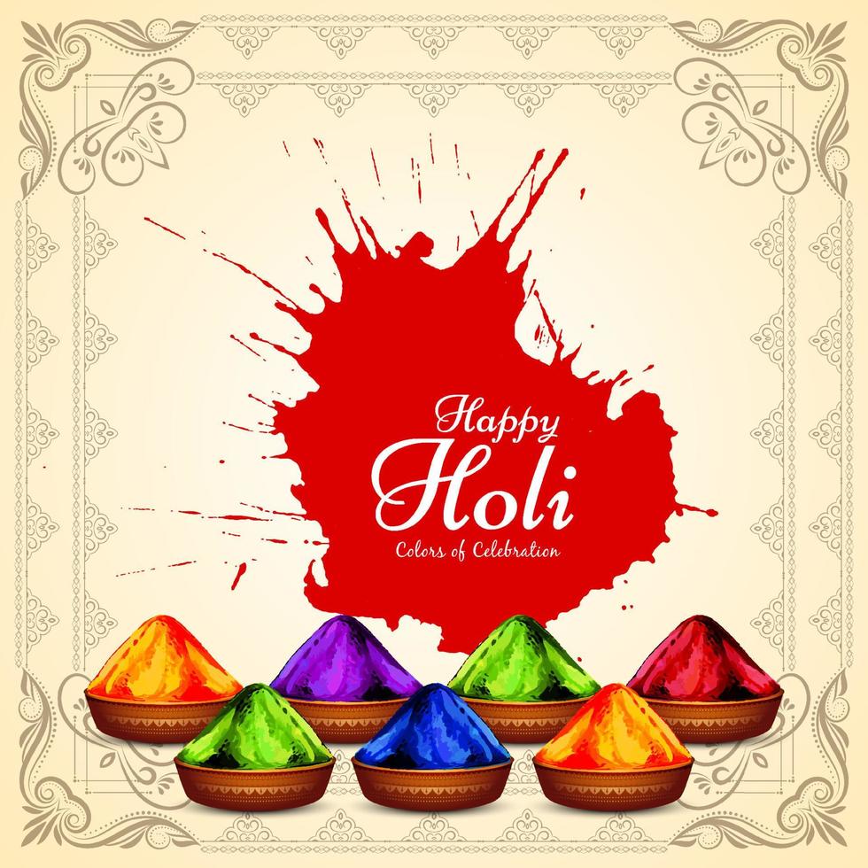 Beautiful Happy Holi indian festival celebration background design vector