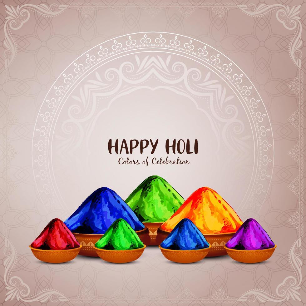 Cultural Happy Holi Indian festival celebration background design vector