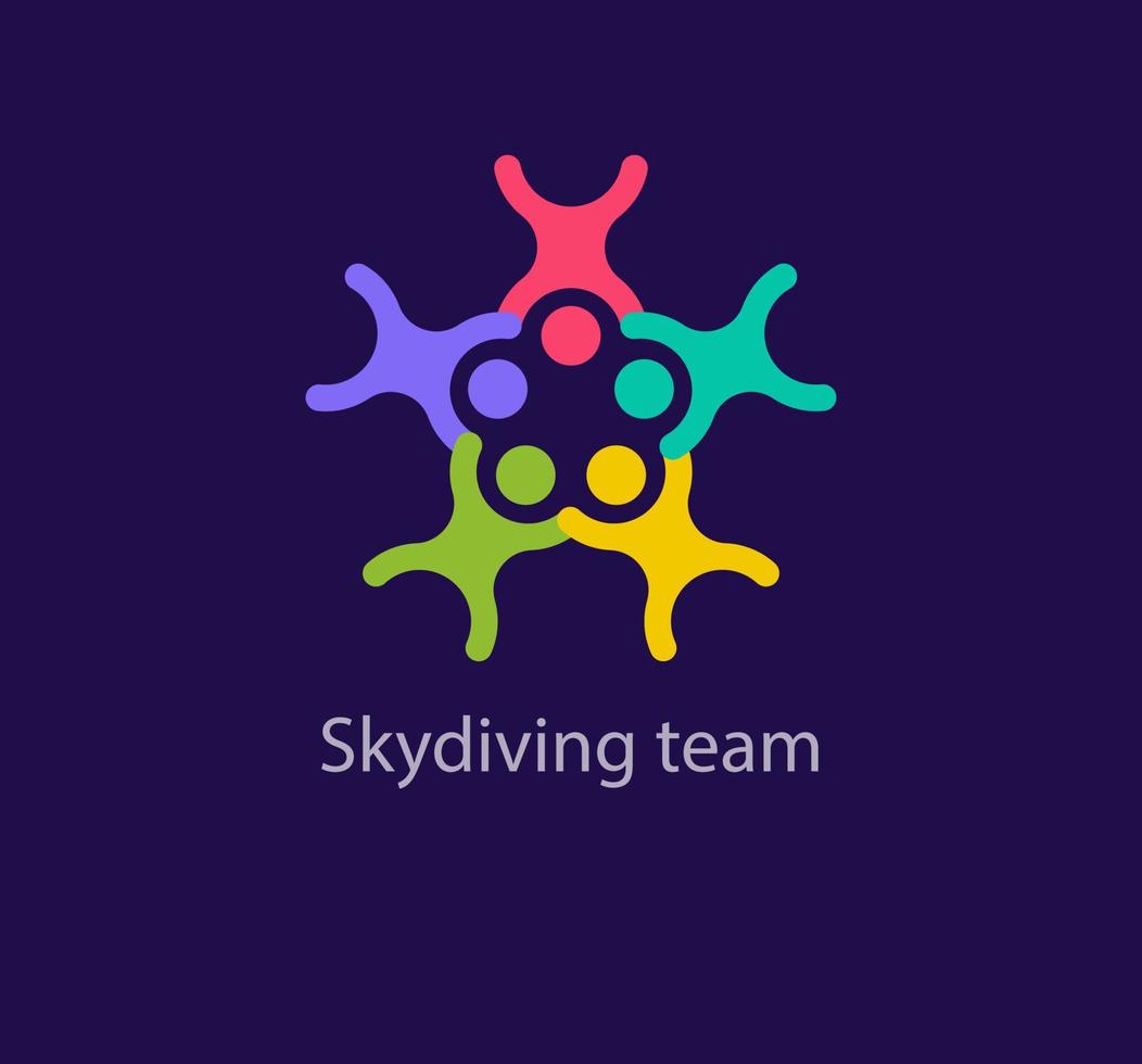 Unique skydiving team logo. Modern color transitions. Sport event cycle logo template. vector. vector