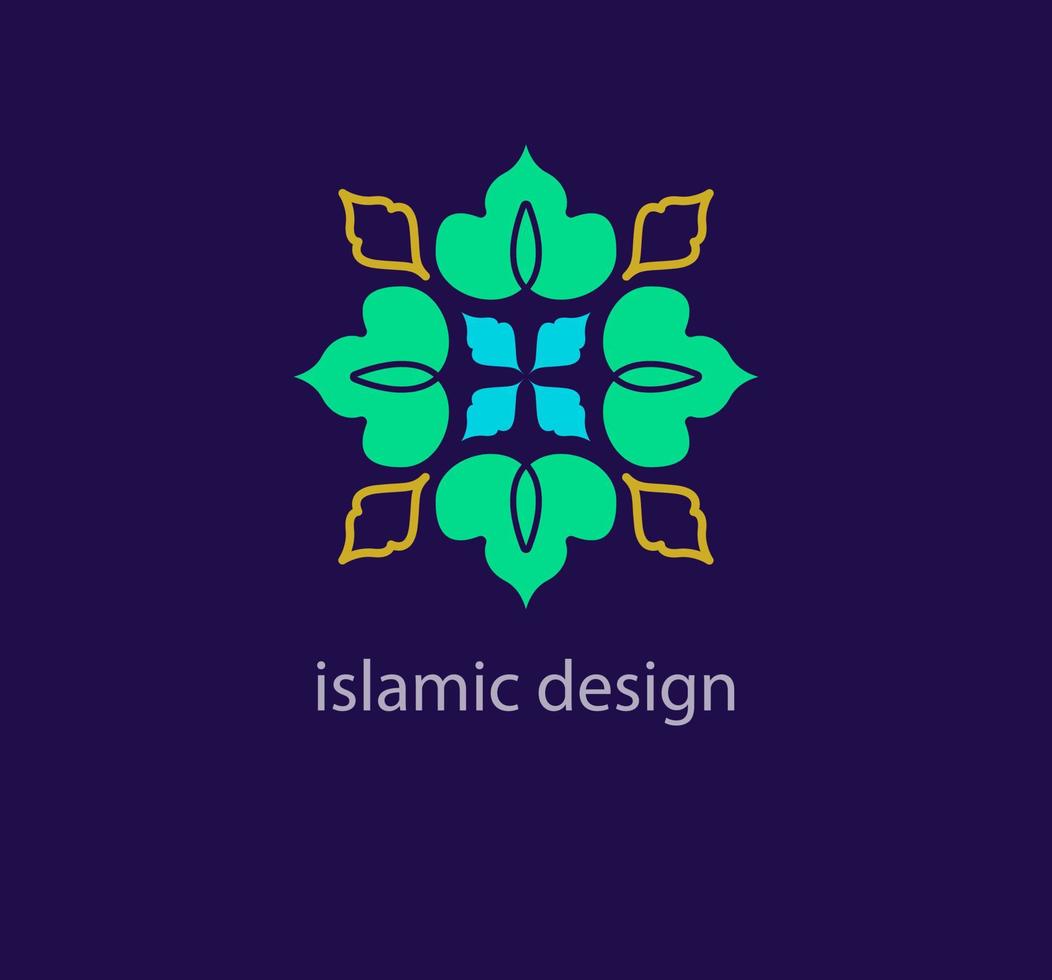 Unique islamic logo design template style. Abstract arabic symbol. Geometric unique shapes. Modern color transitions. Religion and Culture design logo template. vector. vector