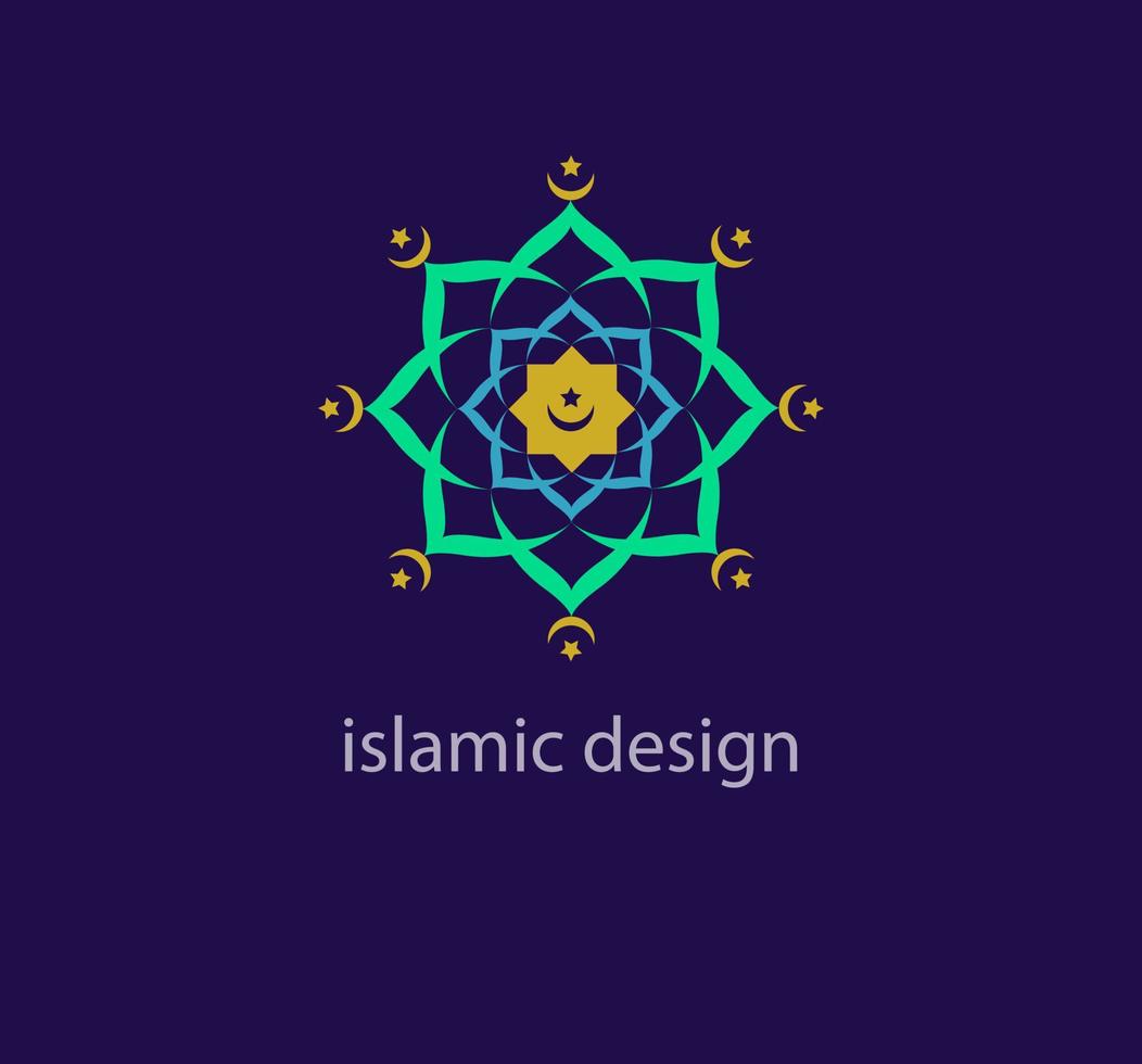 Arabic style vector logo design template. Abstract islamic symbol. Geometric unique shapes. Modern color transitions. Religion and Culture design logo template. vector.