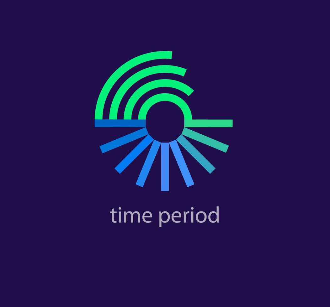 Modern time period lines logo. Unique color transitions. Geometric concentric line logo template. vector. vector