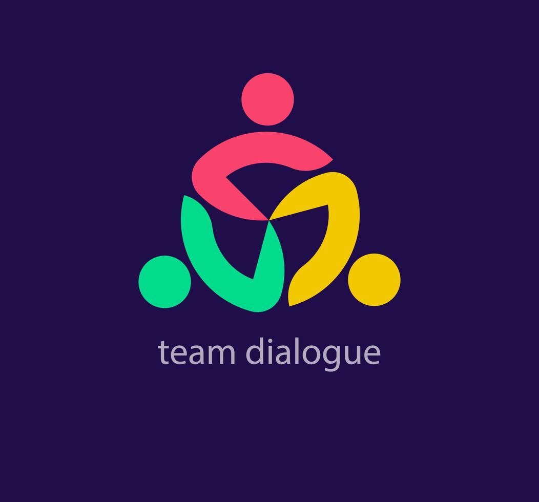 Modern team communication work logo. Unique color transitions. Human idea collection logo template. vector. vector