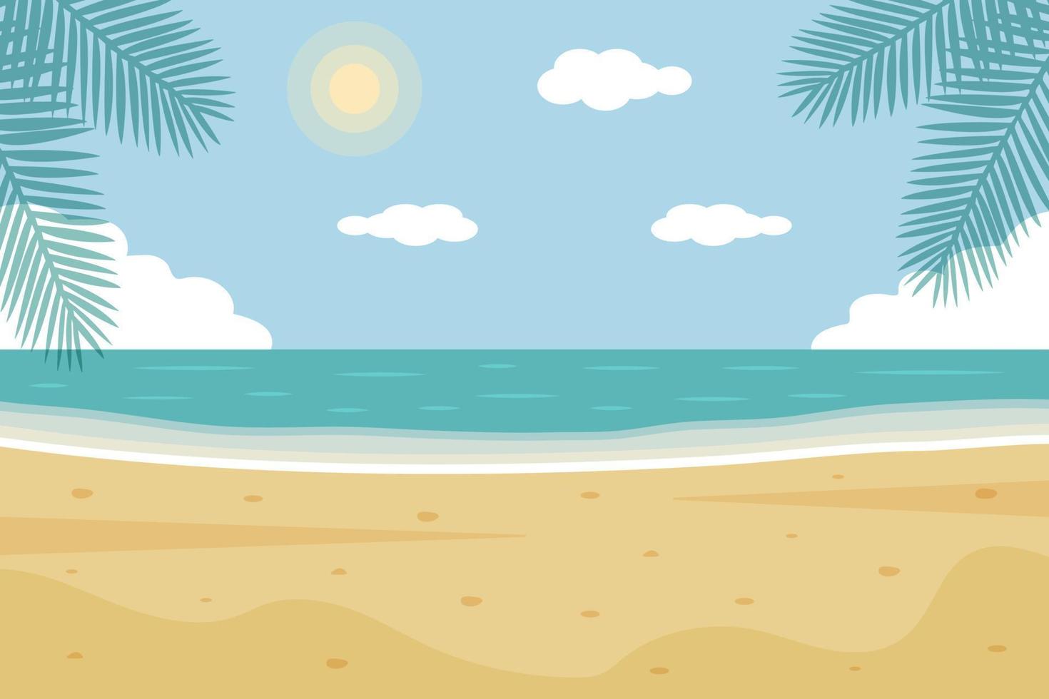 Tropical beach background. Paradise nature vacation, ocean or sea seashore. Seascape banner. vector