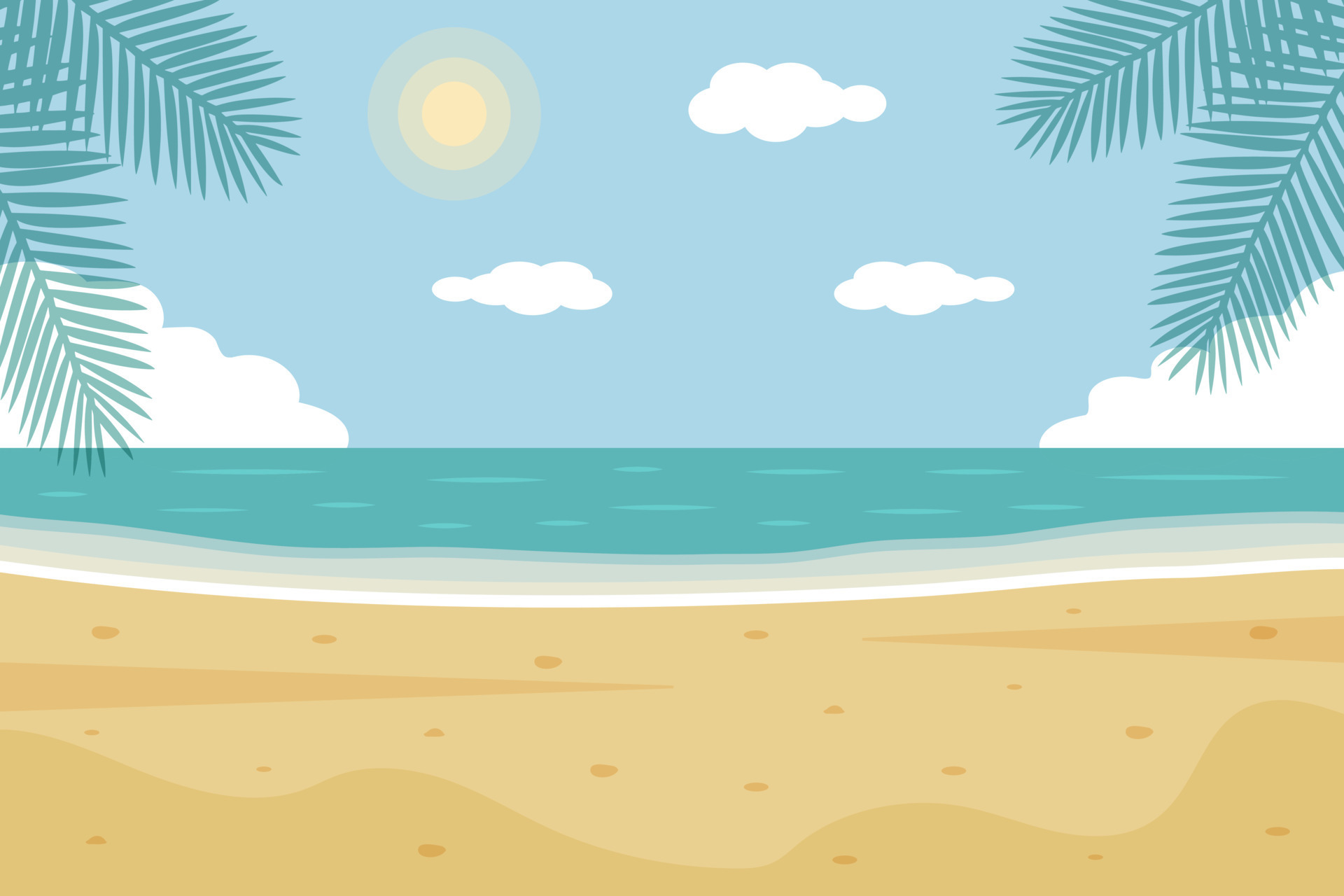 Tropical beach background. Paradise nature vacation, ocean or sea ...