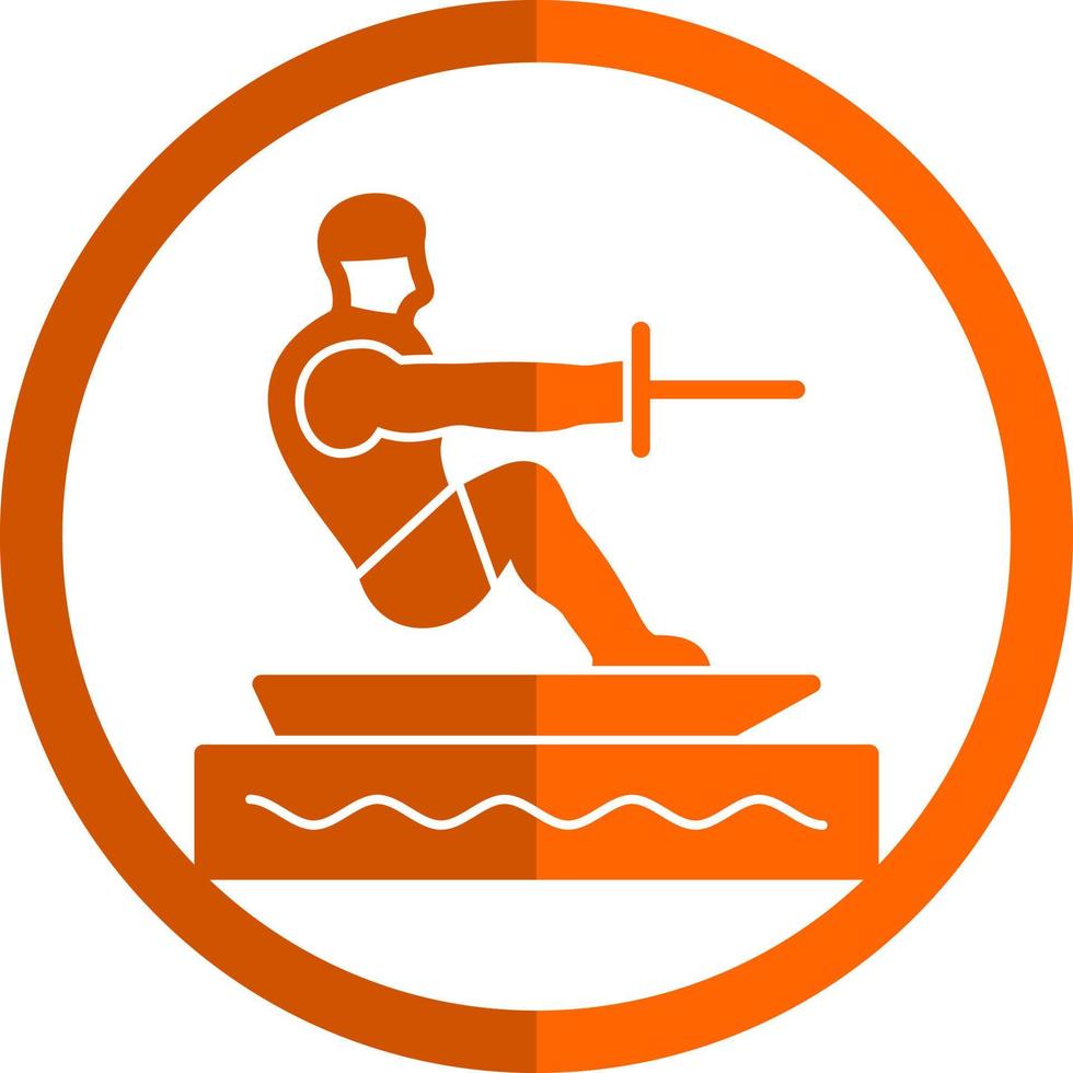 Barefoot Skiing Vector Icon Design