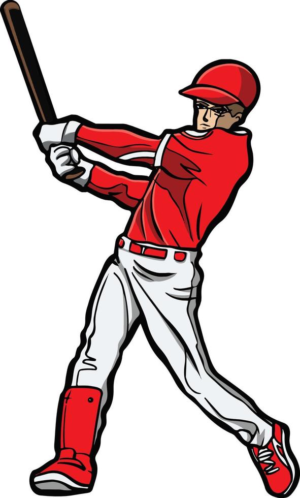 baseball batter action hitting  ball vector