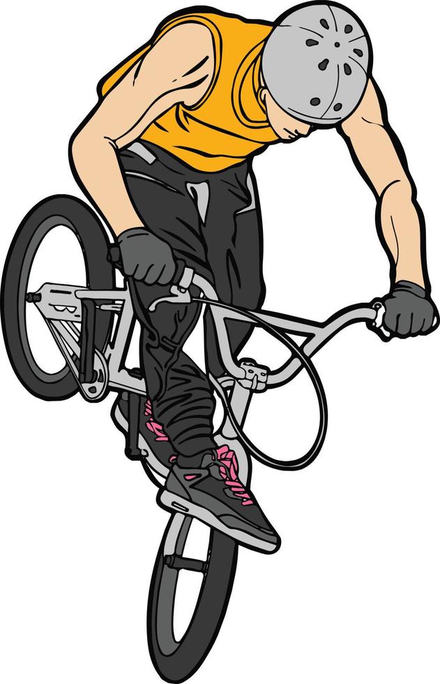 bmx bicicleta estilo libre deporte clipart vector