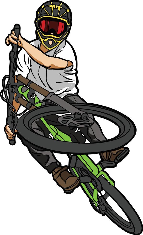 Bicycle action 2 vector