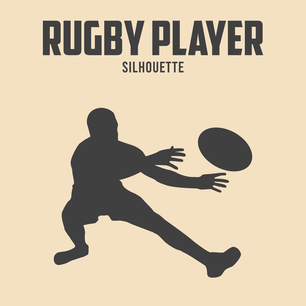 rugby jugador silueta vector valores ilustración 09