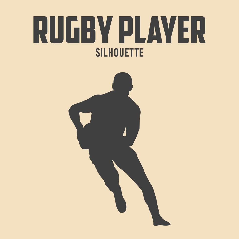 rugby player silhouette vector stock illustration 05