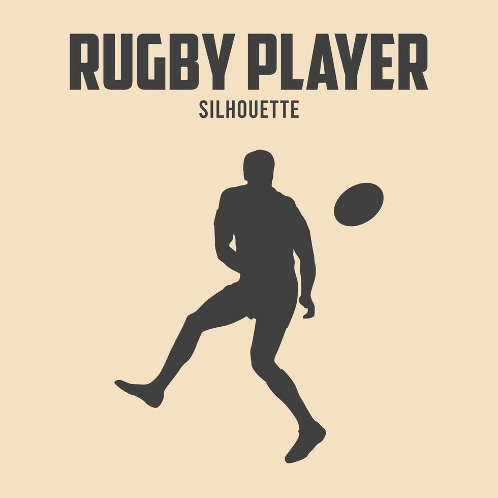 rugby jugador silueta vector valores ilustración 10