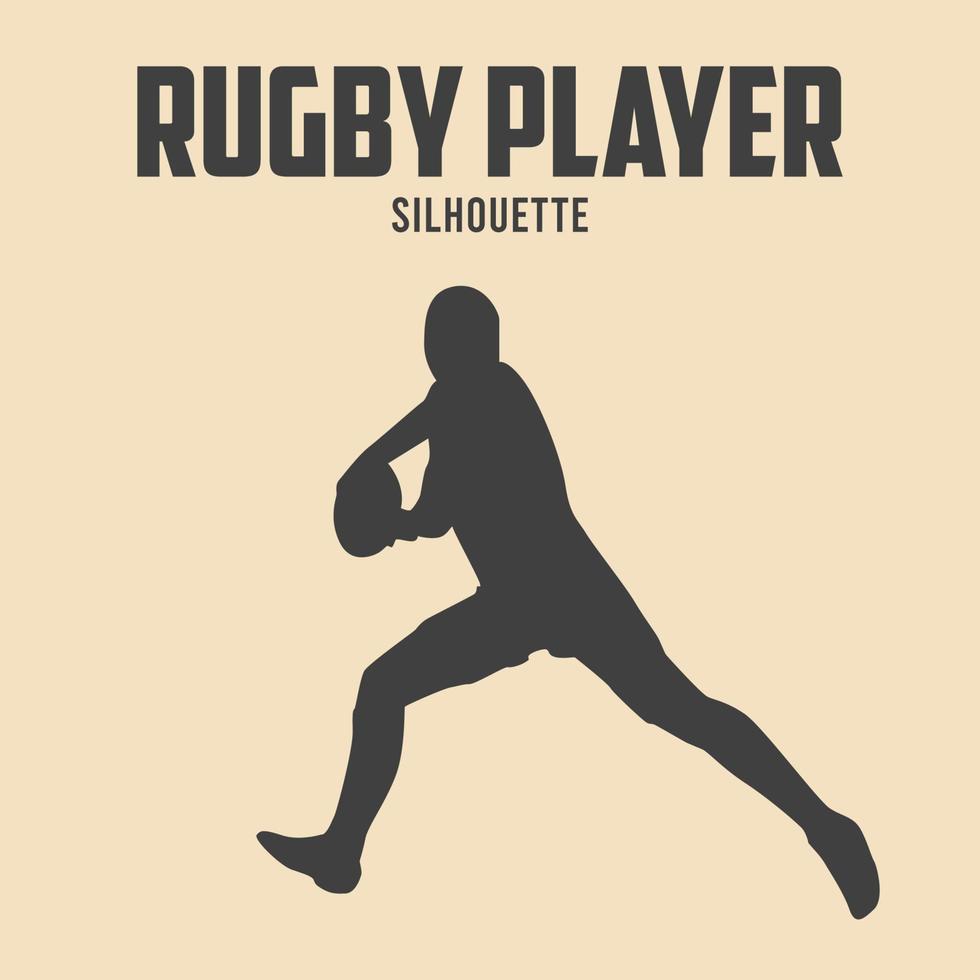 rugby player silhouette vector stock illustration 09
