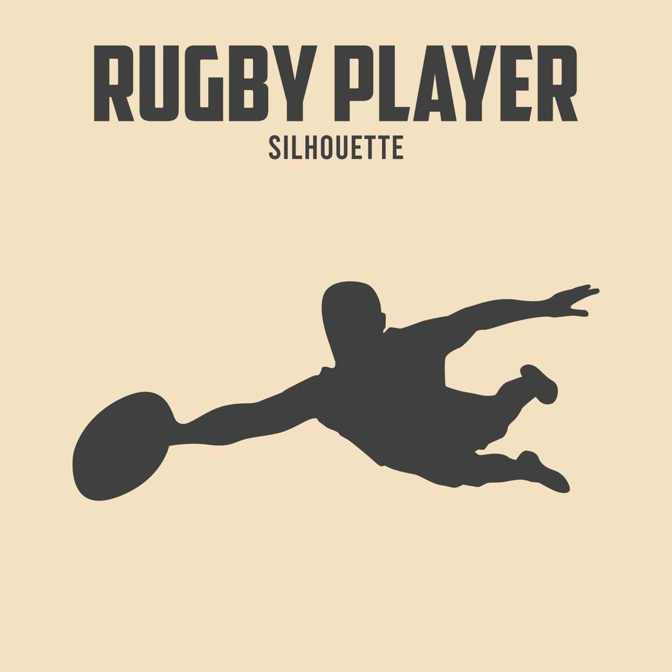 rugby jugador silueta vector valores ilustración 02