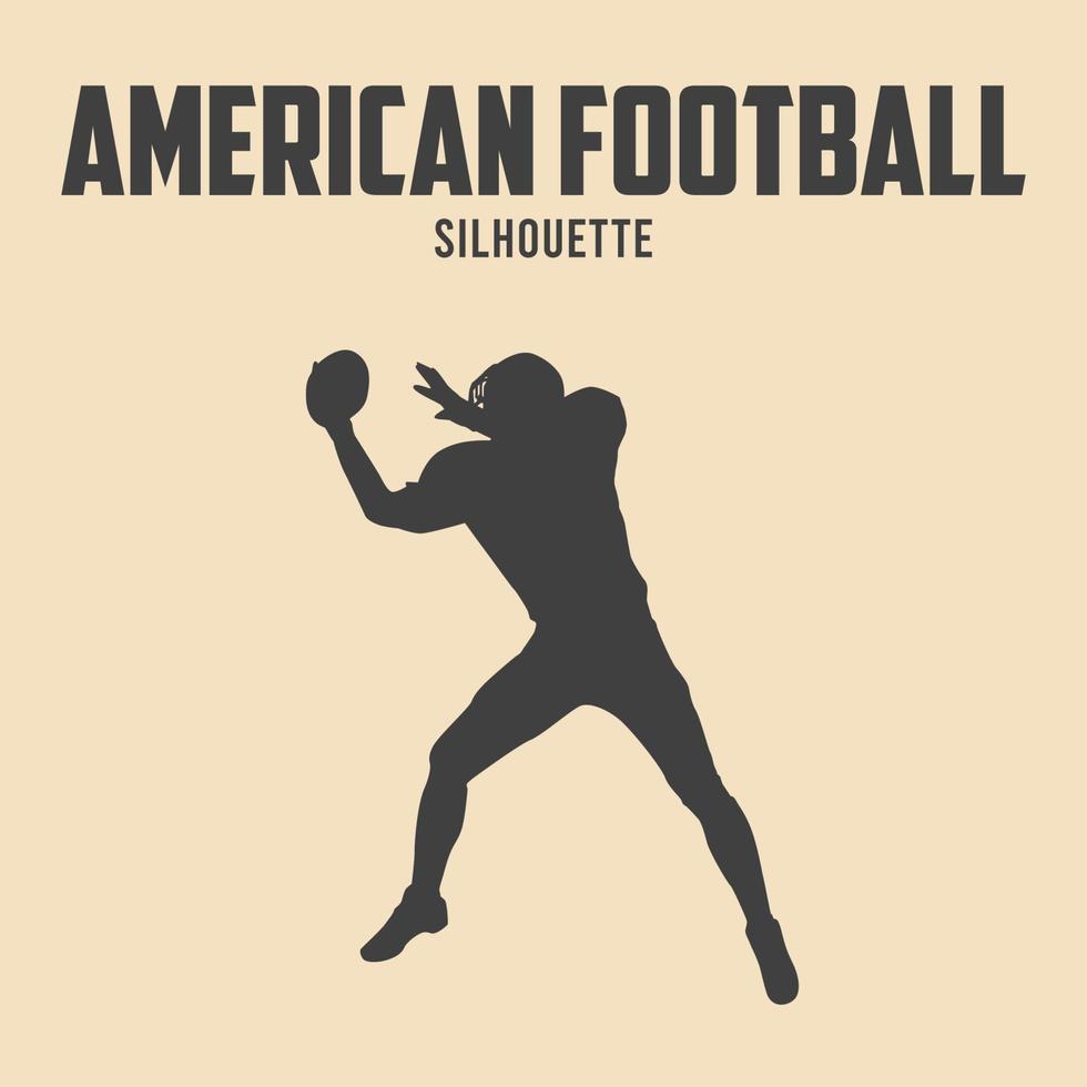 American Football Player Silhouette Vector Stock Illustration