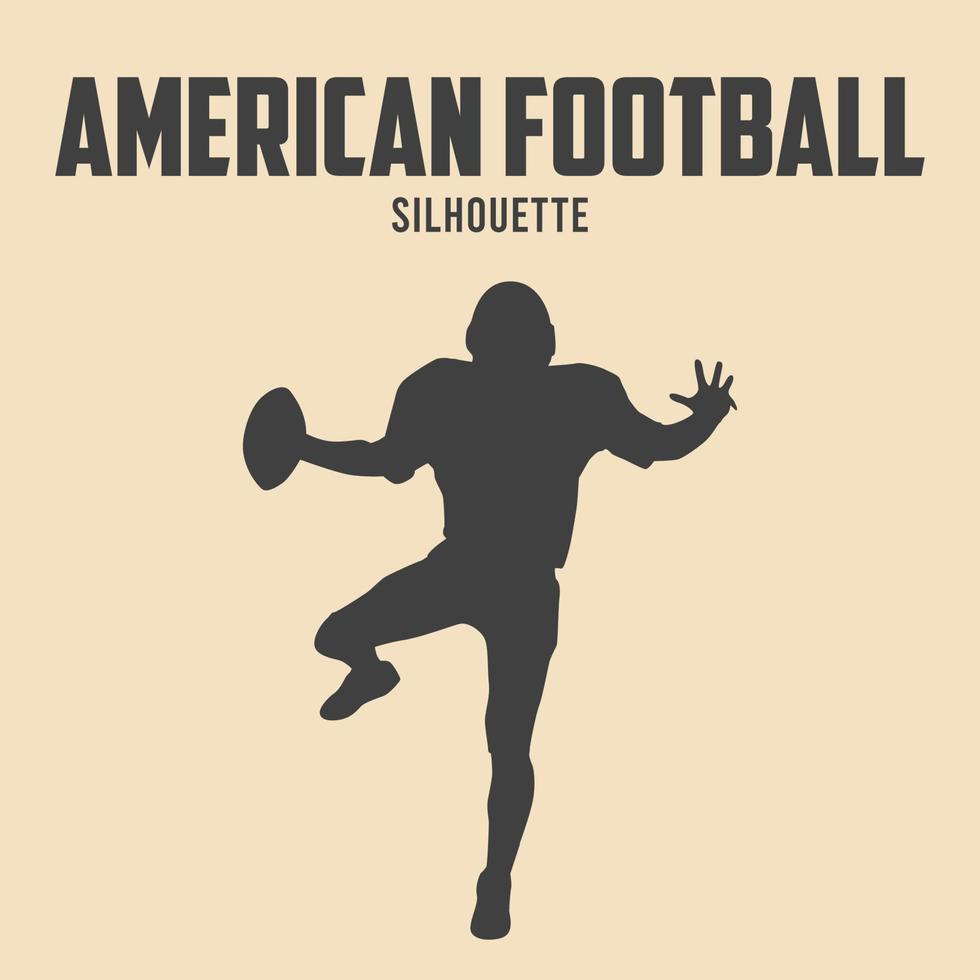 American Football Player Silhouette Vector Stock Illustration