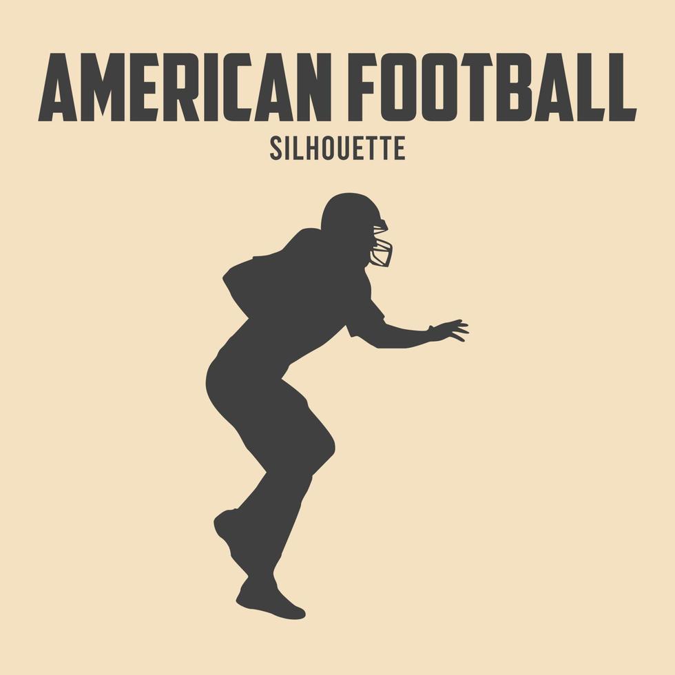 American Football Player Silhouette Vector Stock Illustration