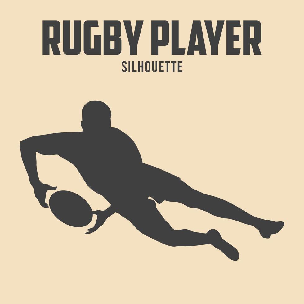 rugby jugador silueta vector valores ilustración