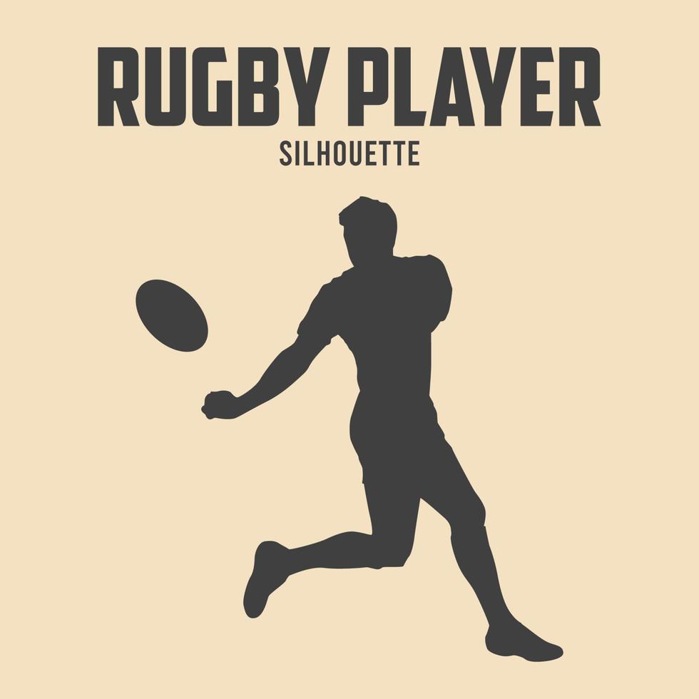 rugby player silhouette vector stock illustration 04