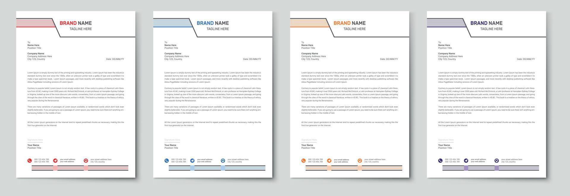 Modern business letterhead design vector