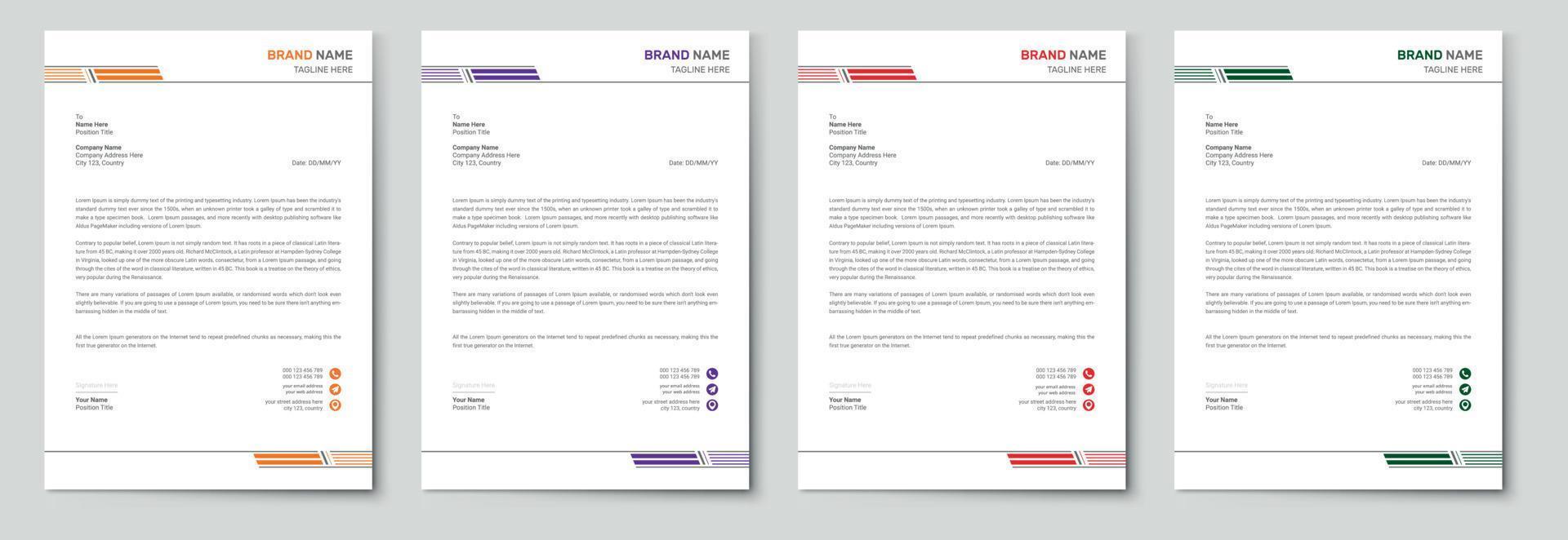 Modern business letterhead design vector