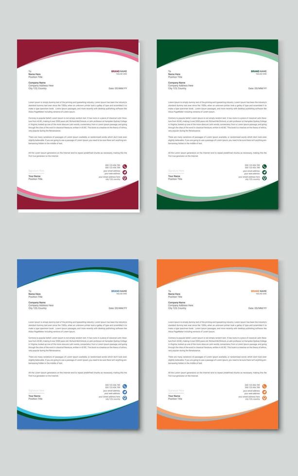 Modern business letterhead design vector