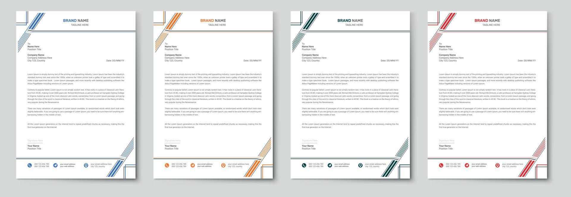 Modern business letterhead design vector