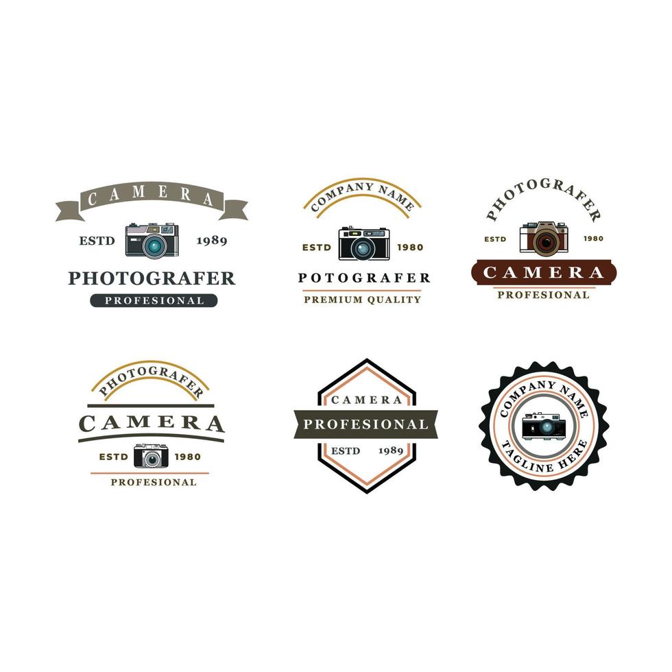 Set Badges Camera Logo vector