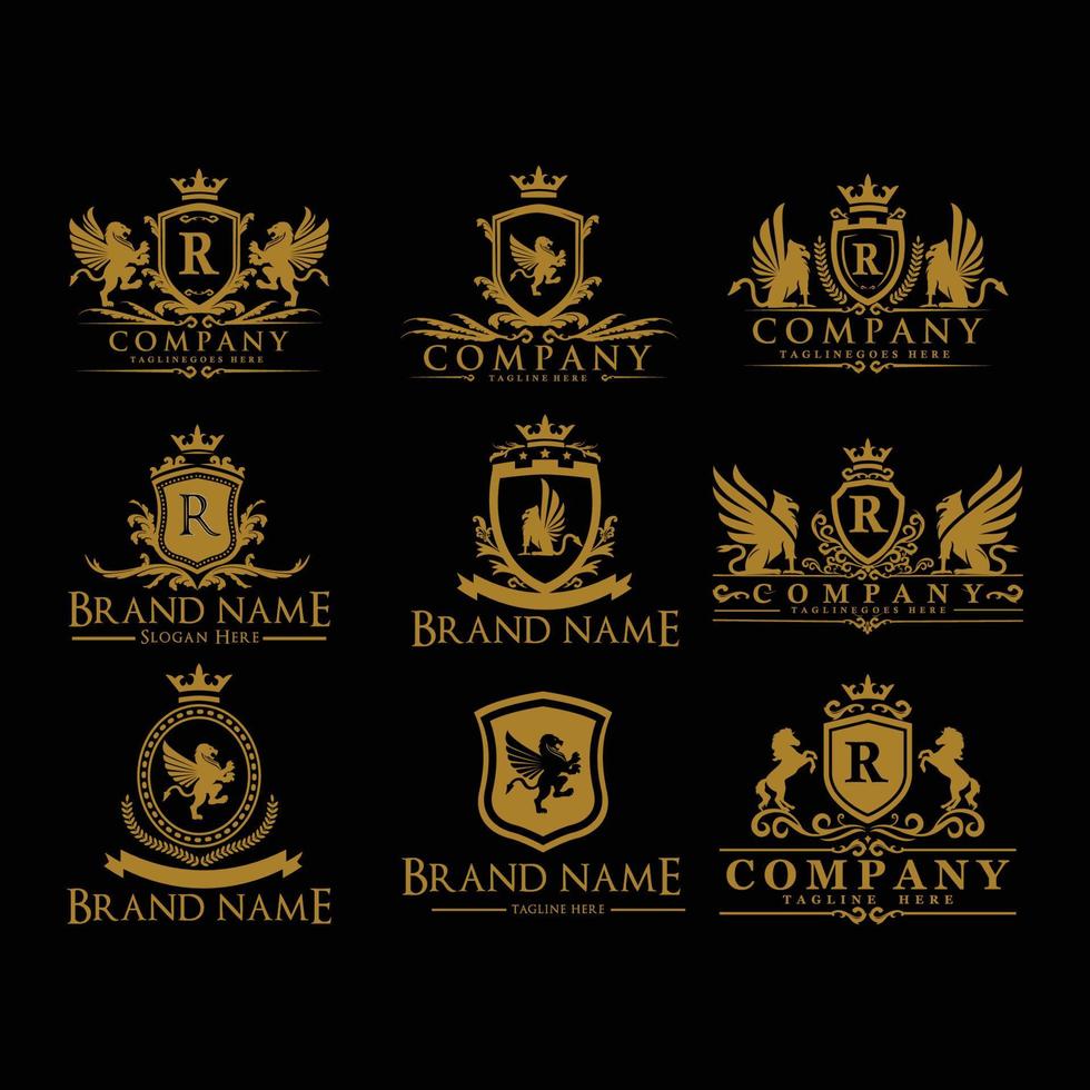 Set Badges Heraldic Logos vector