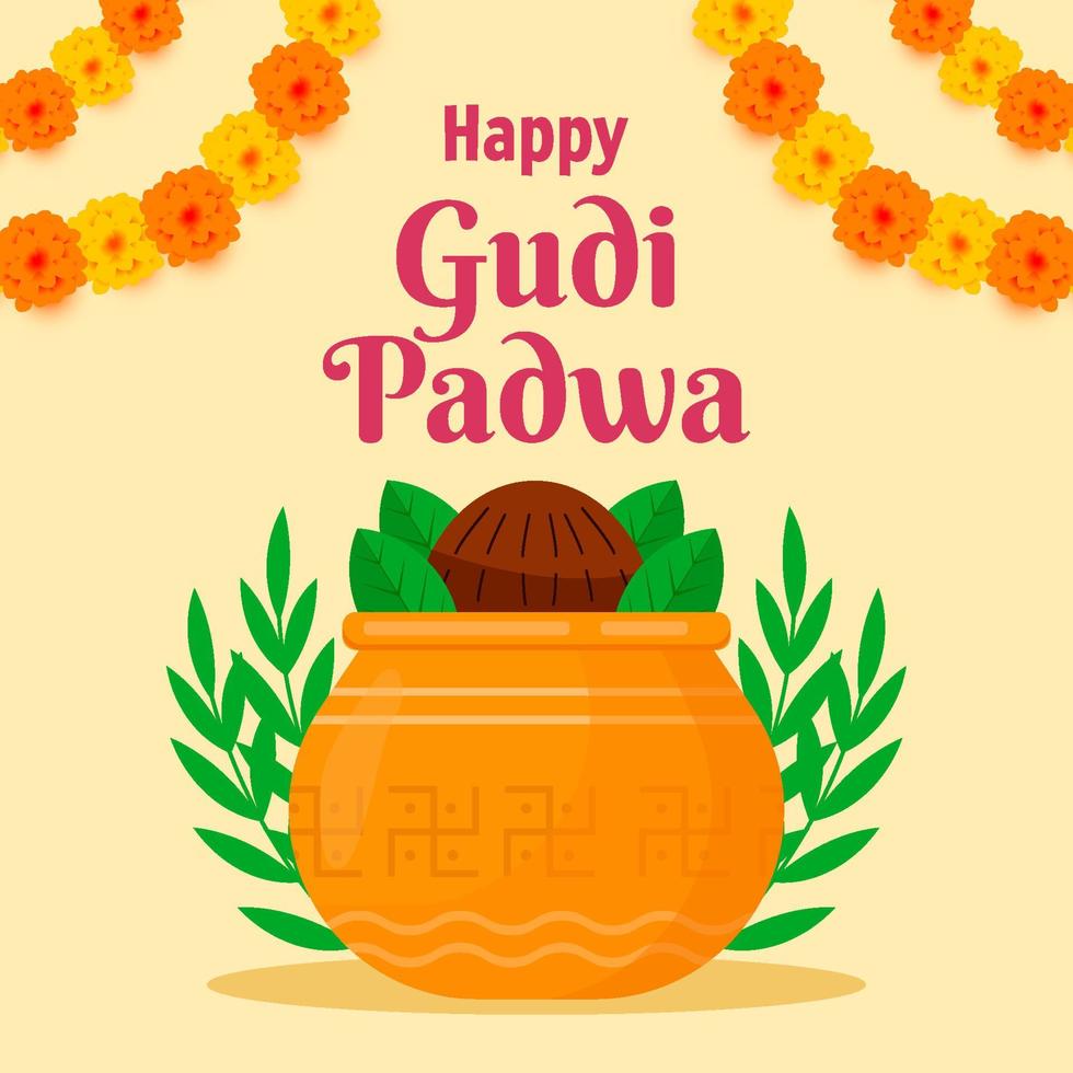 plano diseño vector gudi Padwa ilustración