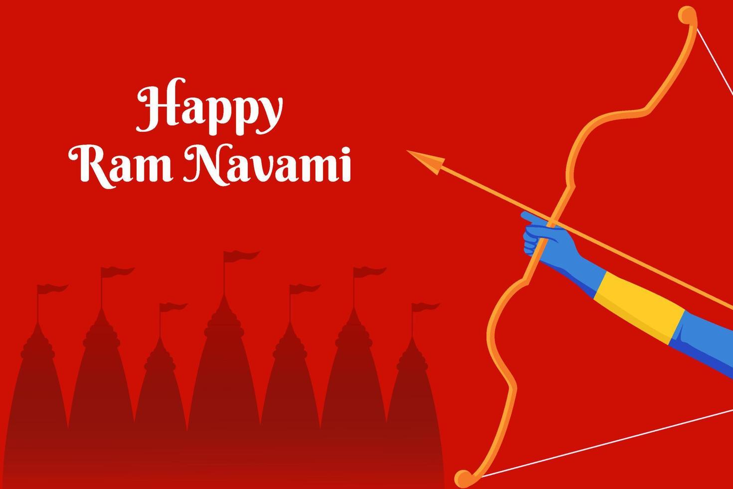 Happy Ram Navami vector background illustration