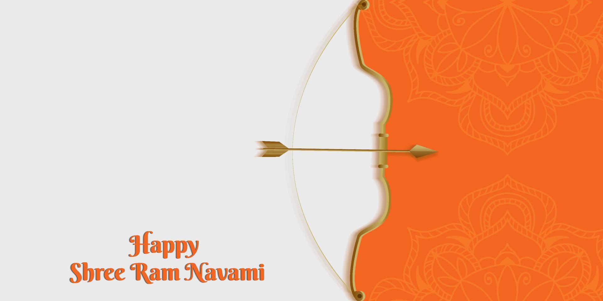 paper cut style happy Shree Ram Navami horizontal banner vector