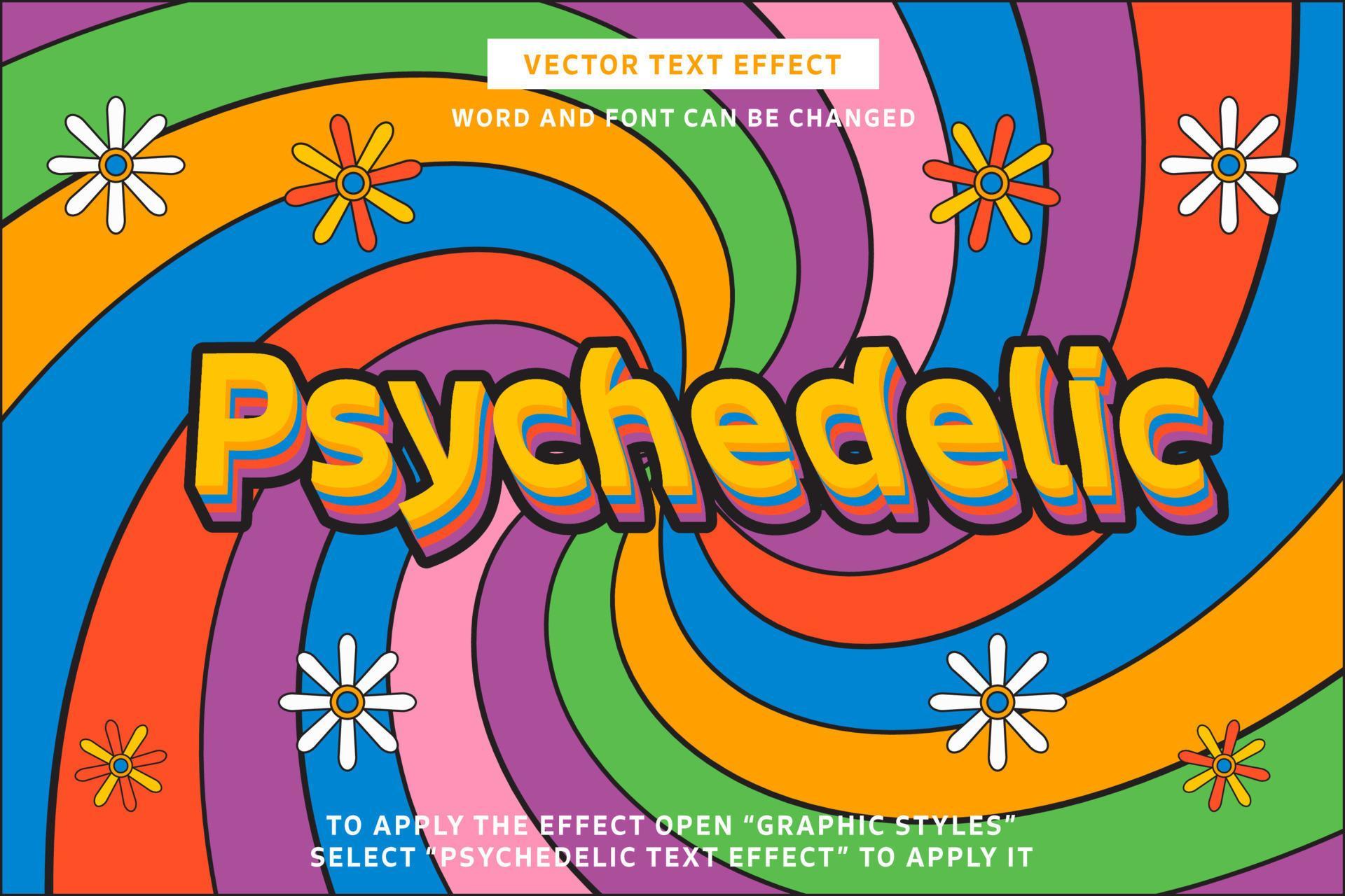 Psychedelic vector text effect fully editable 20712467 Vector Art at ...