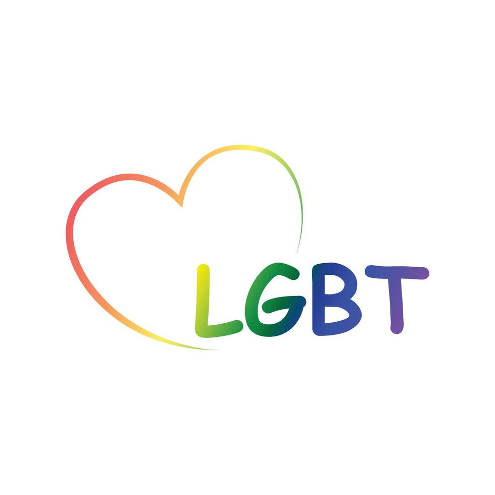 LGBT transgender rainbow color in heart shape isolated vector illustration. LGBT concept background. LGBT pride month