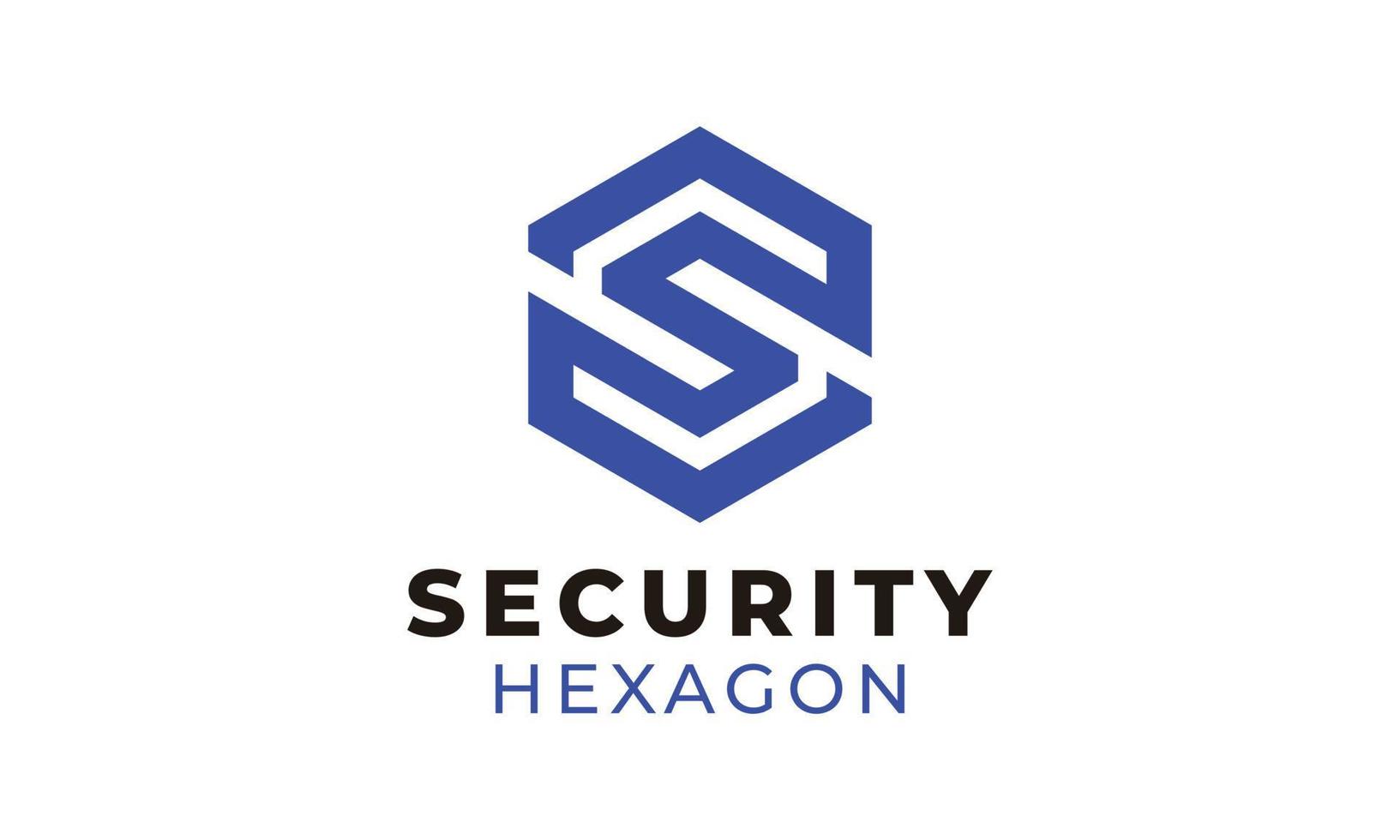 Logo vector letter S blue color emblem security concept minimalism