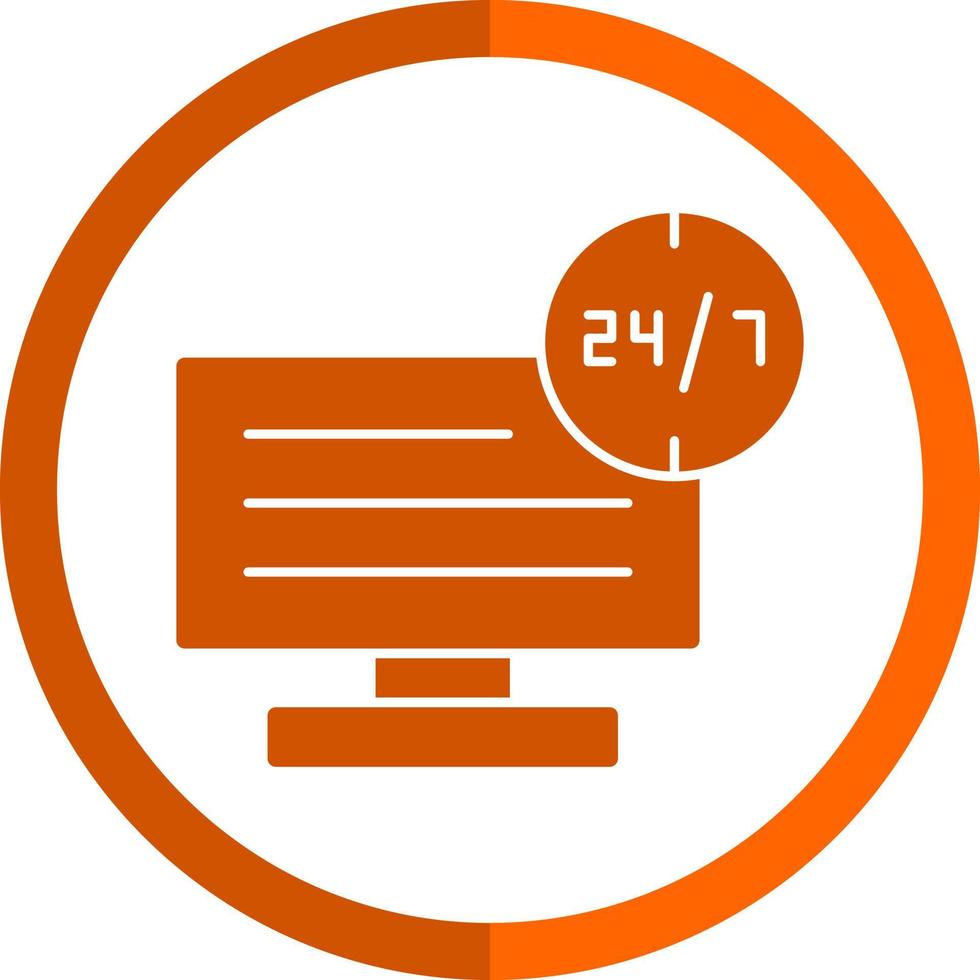24 7 Monitoring Vector Icon Design