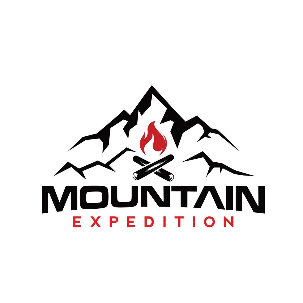 montaña aventuras y expedición logo vector