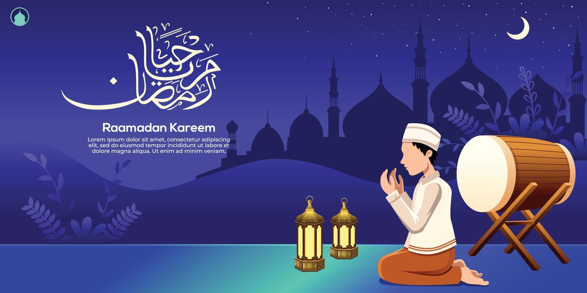 Ramadán kareem islámico antecedentes vector. contento islámico nuevo hijri año. gráfico diseño para el decoración de regalo certificados, pancartas y volantes. vector