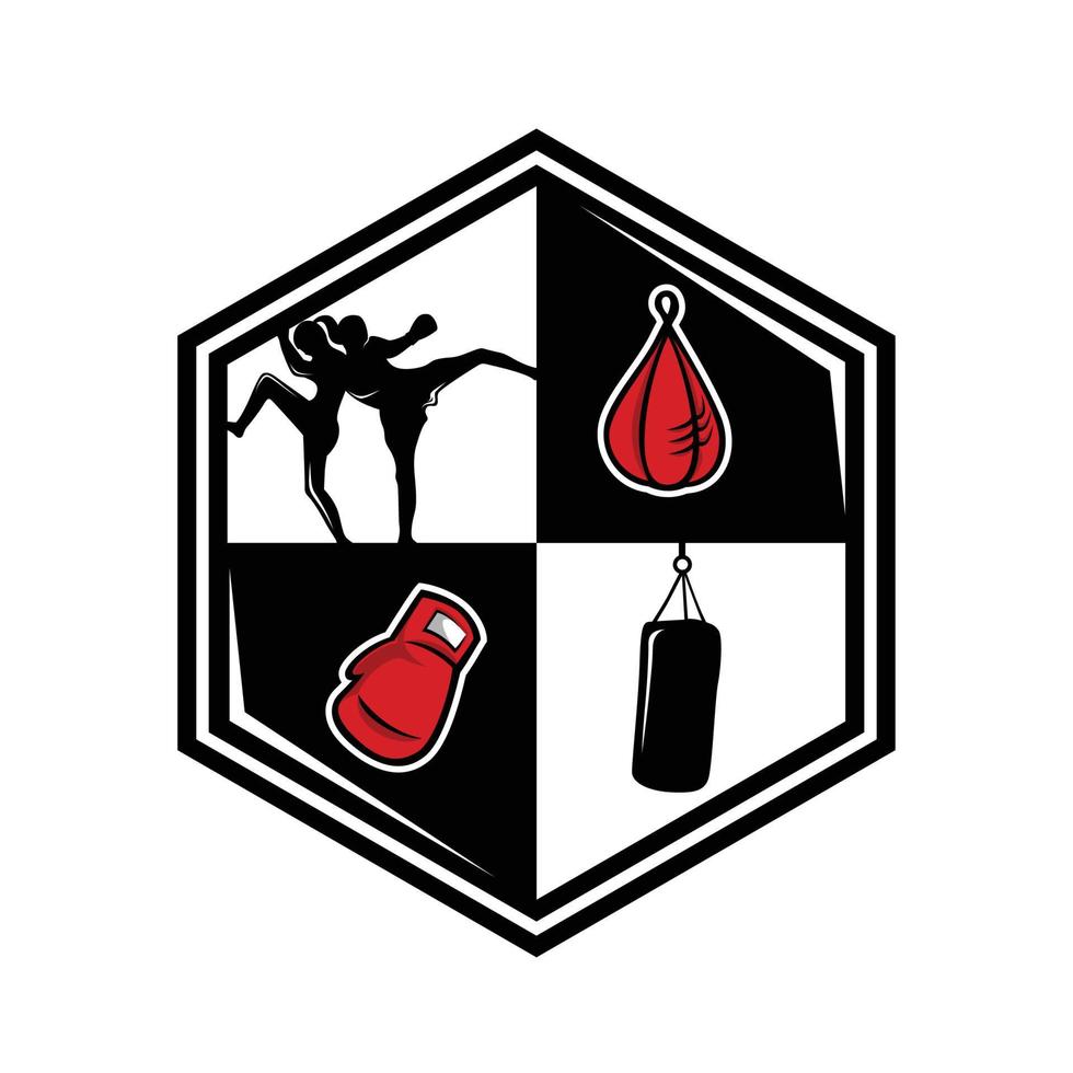 Kick Boxing and Martial arts Logo Vector