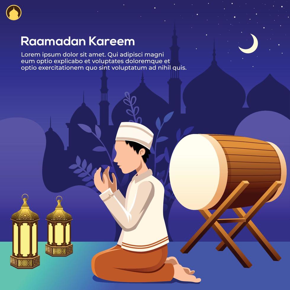 Ramadán kareem islámico antecedentes vector. contento islámico nuevo hijri año. gráfico diseño para el decoración de regalo certificados, pancartas y volantes. vector