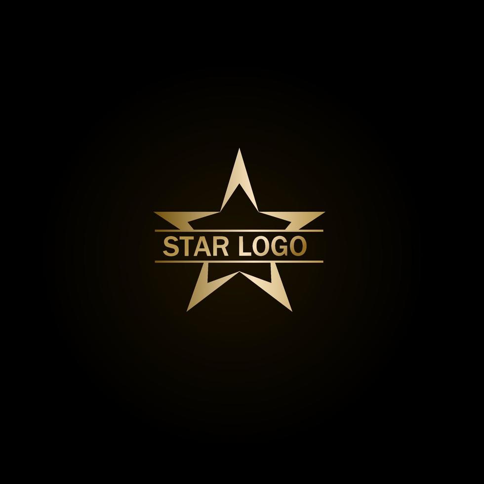 Gold Star Logo Vector on Black Background. Perfect For Your Business Logo Or Big Event Logo.