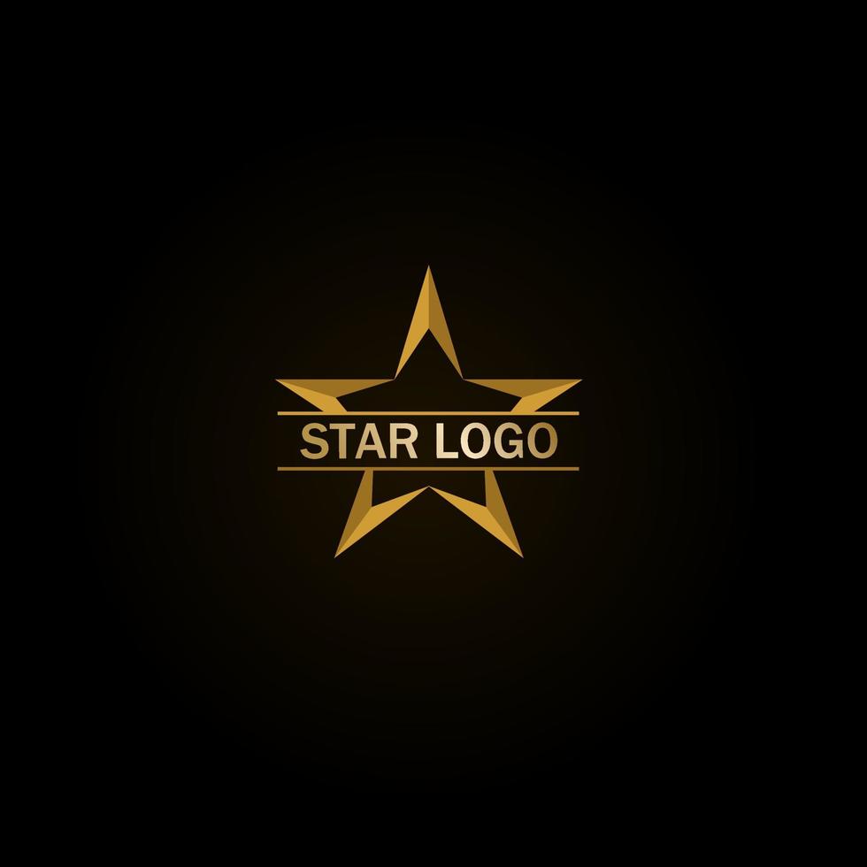 Gold Star Logo Vector on Black Background. Perfect For Your Business Logo Or Big Event Logo.