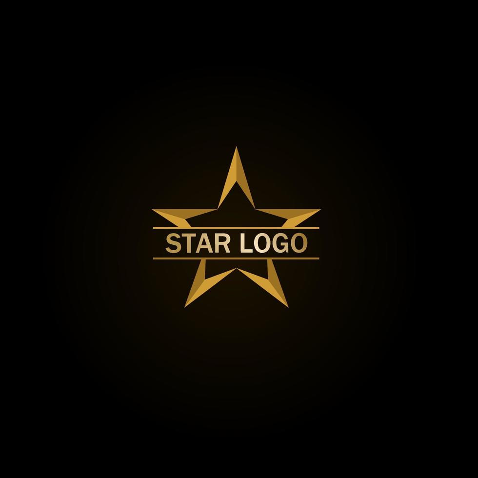 oro estrella logo vector en negro antecedentes. Perfecto para tu negocio logo o grande evento logo.